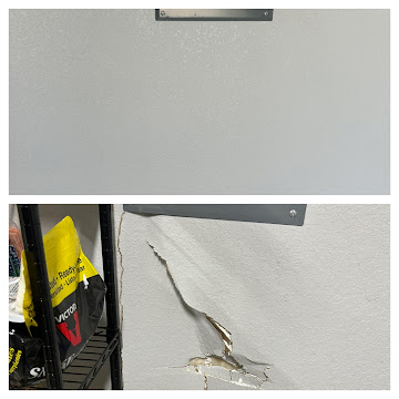 Wall crack and drywall damage before repair - New Braunfels, TX