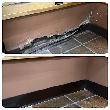 Near-floor drywall damage before repair - New Braunfels, TX