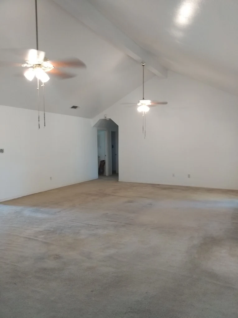 Smooth vaulted ceiling after popcorn ceiling removal - New Braunfels, TX